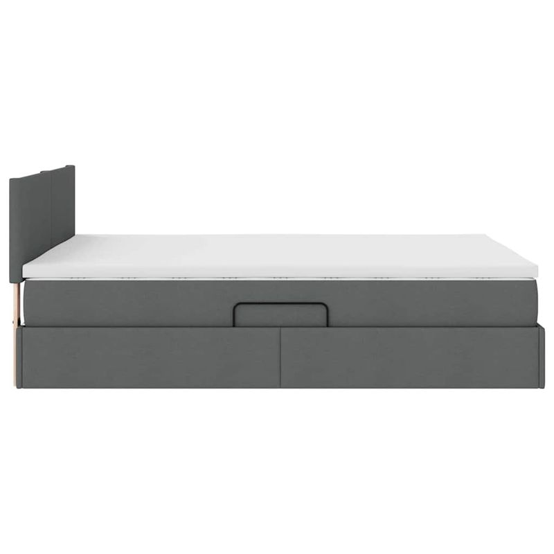 Casa si Gradina - Mobilier - Paturi si accesorii - Paturi - Pat cu lumini cu banda LED Gri inchis 140 x 190 cm tesatura - Infinity.ro