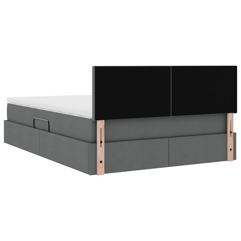 Casa si Gradina - Mobilier - Paturi si accesorii - Paturi - Pat cu lumini cu banda LED Gri inchis 140 x 190 cm tesatura - Infinity.ro