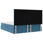 Casa si Gradina - Mobilier - Paturi si accesorii - Paturi - Pat cu lumini cu banda LED Albastru inchis 160 x 200 cm Catifea - Infinity.ro
