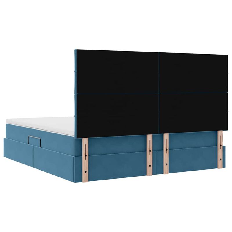 Casa si Gradina - Mobilier - Paturi si accesorii - Paturi - Pat cu lumini cu banda LED Albastru inchis 160 x 200 cm Catifea - Infinity.ro