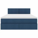 Casa si Gradina - Mobilier - Paturi si accesorii - Paturi - Pat cu lumini cu banda LED albastru 140 x 190 cm tesatura - Infinity.ro