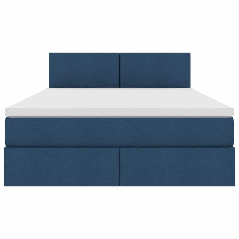Casa si Gradina - Mobilier - Paturi si accesorii - Paturi - Pat cu lumini cu banda LED albastru 140 x 190 cm tesatura - Infinity.ro