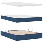 Casa si Gradina - Mobilier - Paturi si accesorii - Paturi - Pat cu lumini cu banda LED albastru 140 x 190 cm tesatura - Infinity.ro