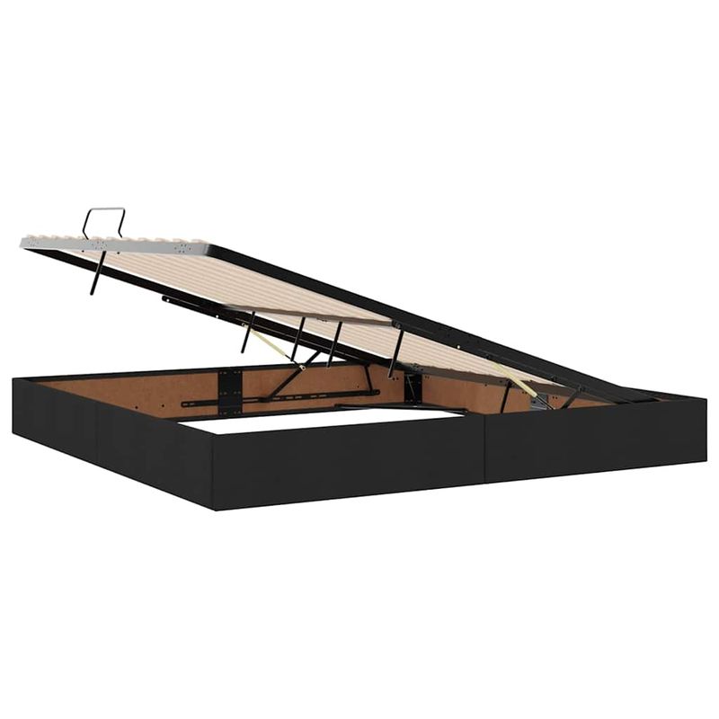 Casa si Gradina - Mobilier - Paturi si accesorii - Paturi - Pat cu lumini cu banda LED Negru 200 x 200 cm tesatura - Infinity.ro