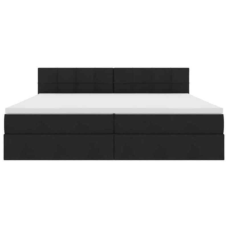 Casa si Gradina - Mobilier - Paturi si accesorii - Paturi - Pat cu lumini cu banda LED Negru 200 x 200 cm tesatura - Infinity.ro