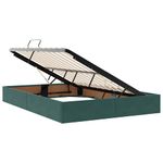 Casa si Gradina - Mobilier - Paturi si accesorii - Paturi - Pat cu lumini cu banda LED Verde inchis 140 x 190 cm Catifea - Infinity.ro