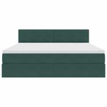 Casa si Gradina - Mobilier - Paturi si accesorii - Paturi - Pat cu lumini cu banda LED Verde inchis 180 x 200 cm Catifea - Infinity.ro