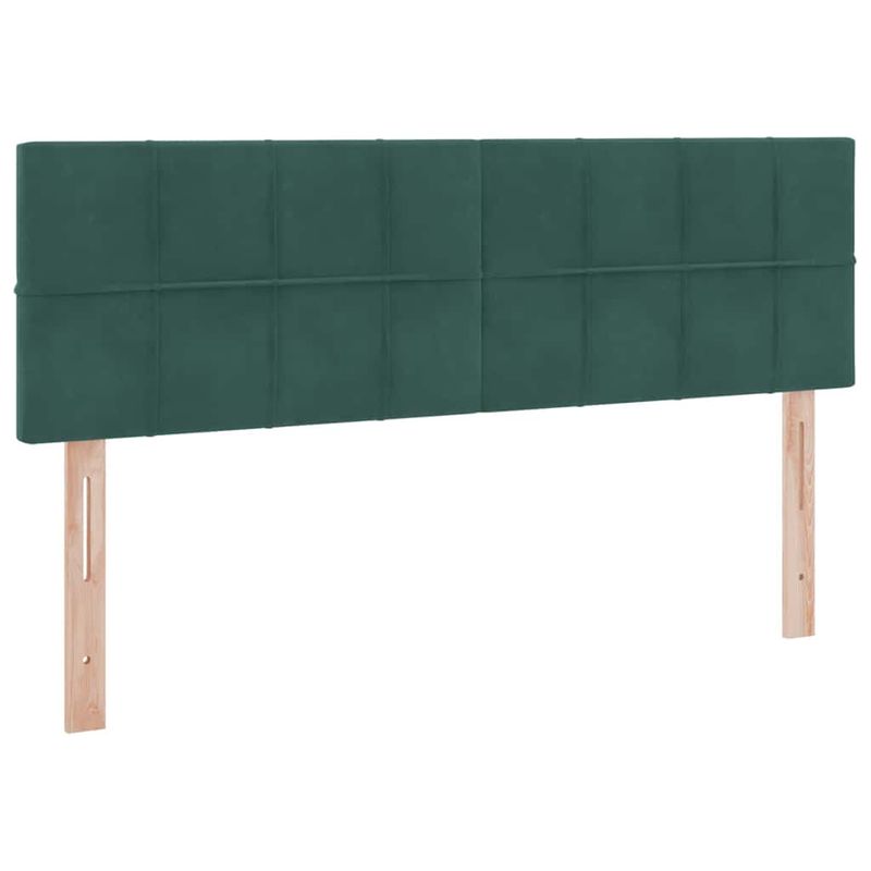 Casa si Gradina - Mobilier - Paturi si accesorii - Paturi - Pat cu lumini cu banda LED Verde inchis 140 x 190 cm Catifea - Infinity.ro