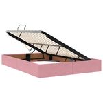 Casa si Gradina - Mobilier - Paturi si accesorii - Paturi - Pat cu lumini cu banda LED Roz 140 x 190 cm Catifea - Infinity.ro