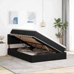 Casa si Gradina - Mobilier - Paturi si accesorii - Paturi - Pat cu lumini cu banda LED Negru 140 x 190 cm Catifea - Infinity.ro