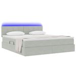 Casa si Gradina - Mobilier - Paturi si accesorii - Paturi - Pat cu lumini cu banda LED Gri deschis 160 x 200 cm Catifea - Infinity.ro