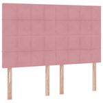 Casa si Gradina - Mobilier - Paturi si accesorii - Paturi - Pat cu lumini cu banda LED Roz 140 x 190 cm Catifea - Infinity.ro