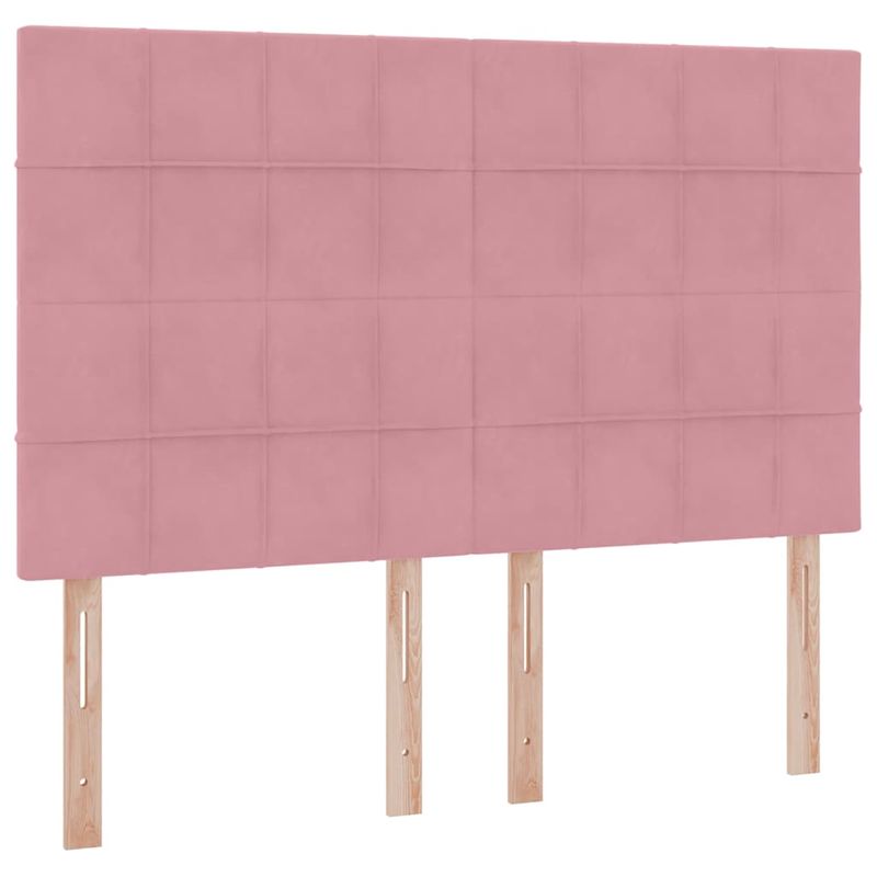 Casa si Gradina - Mobilier - Paturi si accesorii - Paturi - Pat cu lumini cu banda LED Roz 140 x 190 cm Catifea - Infinity.ro