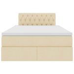 Casa si Gradina - Mobilier - Paturi si accesorii - Paturi - Pat cu lumini cu banda LED Creme 120 x 200 cm tesatura - Infinity.ro