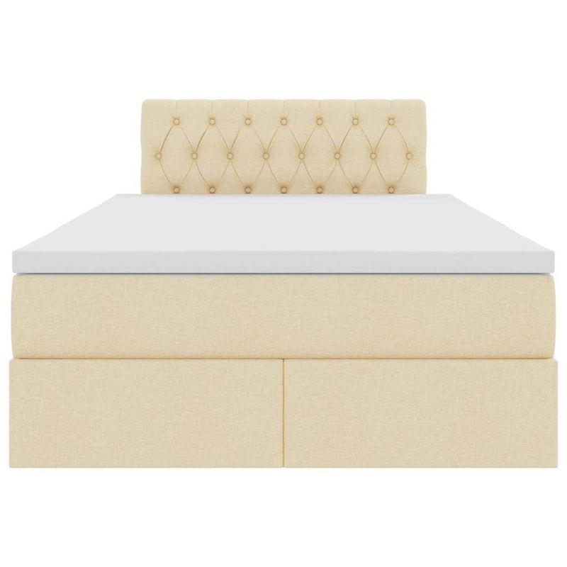 Casa si Gradina - Mobilier - Paturi si accesorii - Paturi - Pat cu lumini cu banda LED Creme 120 x 200 cm tesatura - Infinity.ro