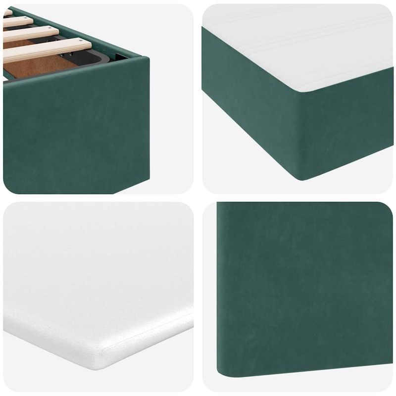 Casa si Gradina - Mobilier - Paturi si accesorii - Paturi - Pat cu lumini cu banda LED Verde inchis 180 x 200 cm Catifea - Infinity.ro