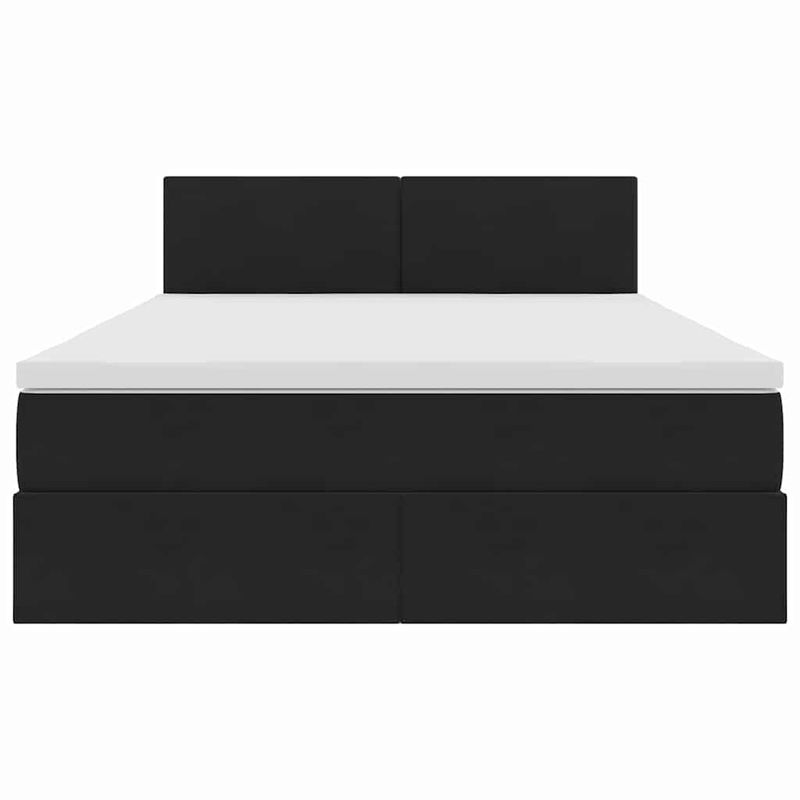 Casa si Gradina - Mobilier - Paturi si accesorii - Paturi - Pat cu lumini cu banda LED Negru 140 x 190 cm Catifea - Infinity.ro
