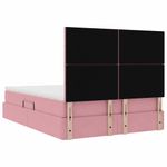 Casa si Gradina - Mobilier - Paturi si accesorii - Paturi - Pat cu lumini cu banda LED Roz 140 x 190 cm Catifea - Infinity.ro