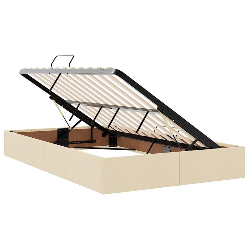 Casa si Gradina - Mobilier - Paturi si accesorii - Paturi - Pat cu lumini cu banda LED Creme 120 x 200 cm tesatura - Infinity.ro
