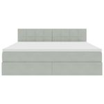 Casa si Gradina - Mobilier - Paturi si accesorii - Paturi - Pat cu lumini cu banda LED Gri deschis 160 x 200 cm Catifea - Infinity.ro