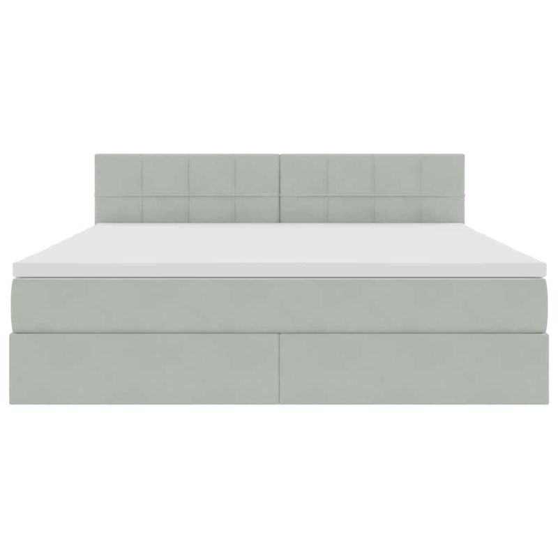 Casa si Gradina - Mobilier - Paturi si accesorii - Paturi - Pat cu lumini cu banda LED Gri deschis 160 x 200 cm Catifea - Infinity.ro