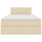 Casa si Gradina - Mobilier - Paturi si accesorii - Paturi - Pat cu lumini cu banda LED Creme 120 x 200 cm tesatura - Infinity.ro