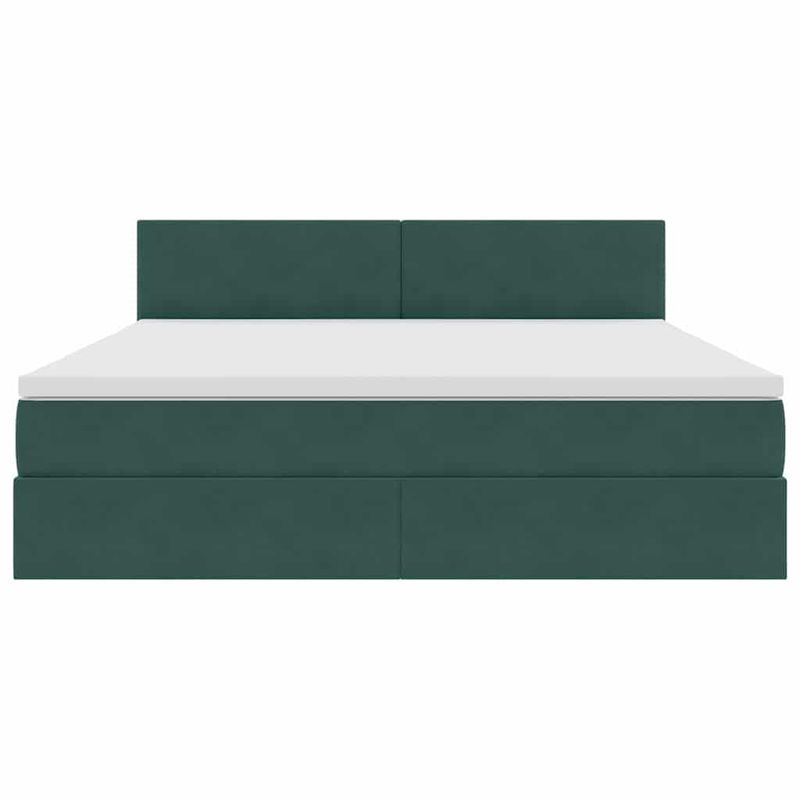 Casa si Gradina - Mobilier - Paturi si accesorii - Paturi - Pat cu lumini cu banda LED Verde inchis 160 x 200 cm Catifea - Infinity.ro