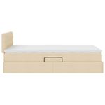Casa si Gradina - Mobilier - Paturi si accesorii - Paturi - Pat cu lumini cu banda LED Creme 120 x 200 cm tesatura - Infinity.ro