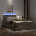 Casa si Gradina - Mobilier - Paturi si accesorii - Paturi - Pat cu lumini cu banda LED Cappuccino 120 x 200 cm PVC - Infinity.ro