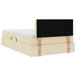 Casa si Gradina - Mobilier - Paturi si accesorii - Paturi - Pat cu lumini cu banda LED Creme 120 x 200 cm tesatura - Infinity.ro