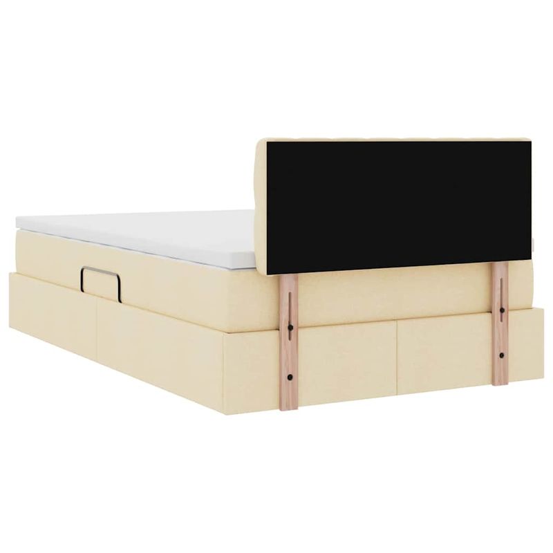 Casa si Gradina - Mobilier - Paturi si accesorii - Paturi - Pat cu lumini cu banda LED Creme 120 x 200 cm tesatura - Infinity.ro