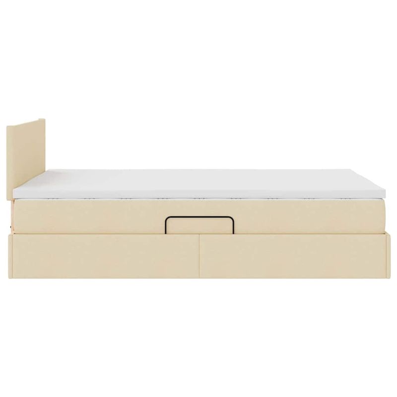 Casa si Gradina - Mobilier - Paturi si accesorii - Paturi - Pat cu lumini cu banda LED Creme 120 x 200 cm tesatura - Infinity.ro