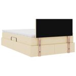 Casa si Gradina - Mobilier - Paturi si accesorii - Paturi - Pat cu lumini cu banda LED Creme 120 x 200 cm tesatura - Infinity.ro