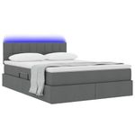Casa si Gradina - Mobilier - Paturi si accesorii - Paturi - Pat cu lumini cu banda LED Gri inchis 140 x 200 cm tesatura - Infinity.ro