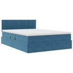 Casa si Gradina - Mobilier - Paturi si accesorii - Paturi - Pat cu lumini cu banda LED Albastru inchis 140 x 190 cm Catifea - Infinity.ro