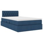 Casa si Gradina - Mobilier - Paturi si accesorii - Paturi - Pat cu lumini cu banda LED albastru 120 x 200 cm tesatura - Infinity.ro