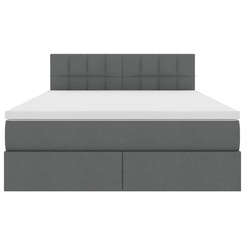Casa si Gradina - Mobilier - Paturi si accesorii - Paturi - Pat cu lumini cu banda LED Gri inchis 140 x 200 cm tesatura - Infinity.ro