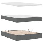 Casa si Gradina - Mobilier - Paturi si accesorii - Paturi - Pat cu lumini cu banda LED Gri inchis 140 x 200 cm tesatura - Infinity.ro
