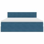 Casa si Gradina - Mobilier - Paturi si accesorii - Paturi - Pat cu lumini cu banda LED Albastru inchis 160 x 200 cm Catifea - Infinity.ro