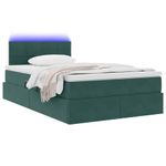 Casa si Gradina - Mobilier - Paturi si accesorii - Paturi - Pat cu lumini cu banda LED Verde inchis 120 x 200 cm Catifea - Infinity.ro
