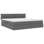 Casa si Gradina - Mobilier - Paturi si accesorii - Paturi - Pat cu lumini cu banda LED Gri inchis 200 x 200 cm tesatura - Infinity.ro