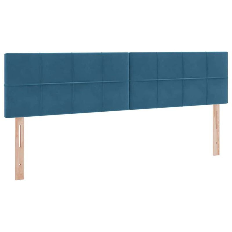 Casa si Gradina - Mobilier - Paturi si accesorii - Paturi - Pat cu lumini cu banda LED Albastru inchis 160 x 200 cm Catifea - Infinity.ro