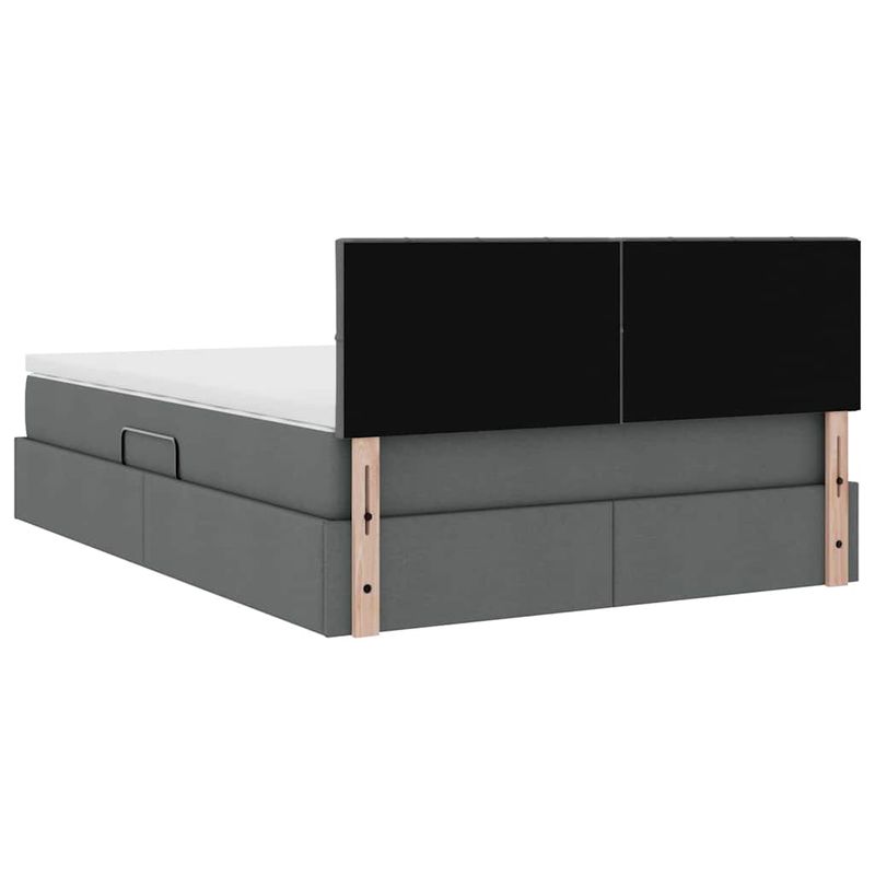 Casa si Gradina - Mobilier - Paturi si accesorii - Paturi - Pat cu lumini cu banda LED Gri inchis 140 x 200 cm tesatura - Infinity.ro