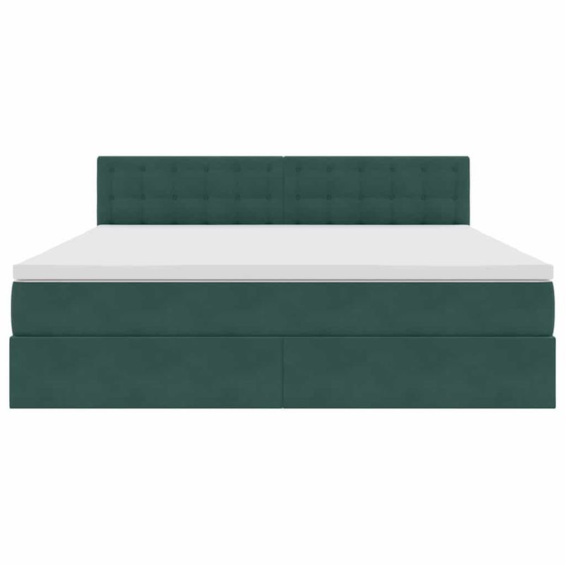 Casa si Gradina - Mobilier - Paturi si accesorii - Paturi - Pat cu lumini cu banda LED Verde inchis 180 x 200 cm Catifea - Infinity.ro