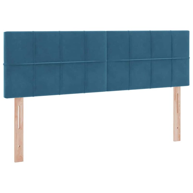 Casa si Gradina - Mobilier - Paturi si accesorii - Paturi - Pat cu lumini cu banda LED Albastru inchis 140 x 190 cm Catifea - Infinity.ro