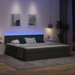 Casa si Gradina - Mobilier - Paturi si accesorii - Paturi - Pat cu lumini cu banda LED Gri inchis 200 x 200 cm tesatura - Infinity.ro