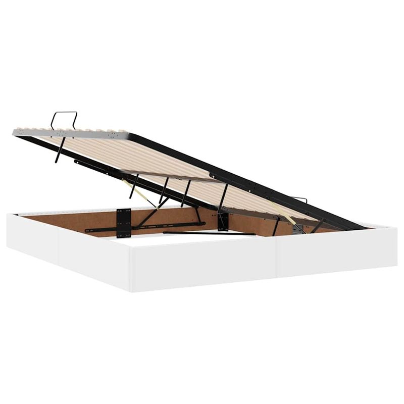 Casa si Gradina - Mobilier - Paturi si accesorii - Paturi - Pat cu lumini cu banda LED Alb pur 160 x 200 cm PVC - Infinity.ro