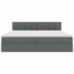 Casa si Gradina - Mobilier - Paturi si accesorii - Paturi - Pat cu lumini cu banda LED Gri inchis 200 x 200 cm tesatura - Infinity.ro