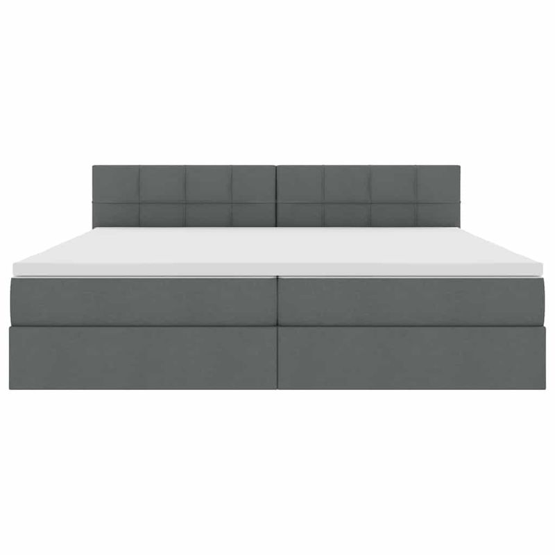 Casa si Gradina - Mobilier - Paturi si accesorii - Paturi - Pat cu lumini cu banda LED Gri inchis 200 x 200 cm tesatura - Infinity.ro
