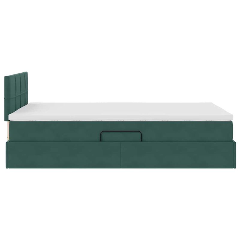 Casa si Gradina - Mobilier - Paturi si accesorii - Paturi - Pat cu lumini cu banda LED Verde inchis 120 x 200 cm Catifea - Infinity.ro